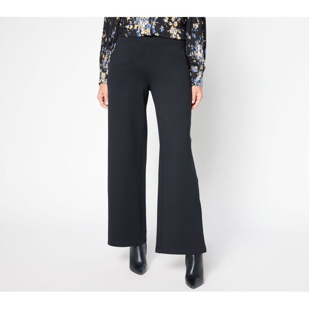 Belle by Kim Gravel Women's Pants Sz 12 Tall Perfect Ponte Pull-On Black
